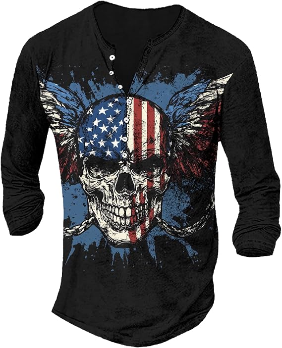 MARSVOVO Long Sleeve T Shirt Men Cross Print Cool